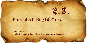Marschal Boglárka névjegykártya